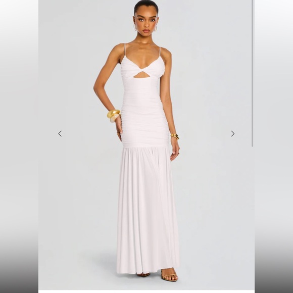 Retrofete BRISTOL MESH White Maxi Dress NWT